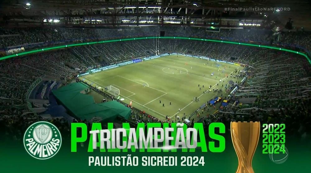 Tricampeonato do Palmeiras. Foto: Reprodução/Record