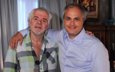 Carlos Lombardi ao lado do diretor geral Alexandre Avancini. Foto: Divulgação