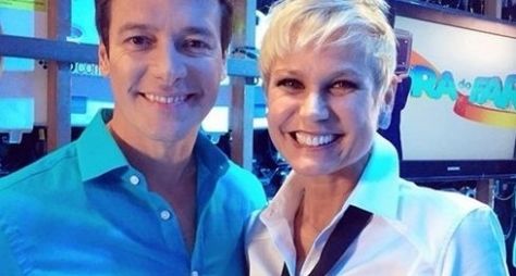 Xuxa e Rodrigo Faro gravam chamada de novo programa na Record