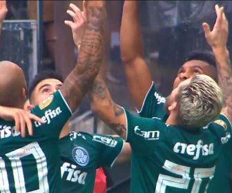 Palmeiras sai na frente. Foto: Reprodução/Globo