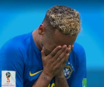 Neymar cai no choro. Foto: Reprodução/Globo