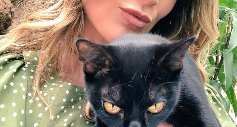 Flávia Alessandra publica foto com Léon, o gato de O Sétimo Guardião