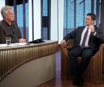 Pedro Bial entrevista Moro. Foto: TV Globo