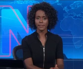Maria Júlia no comando do JN. Foto: TV Globo