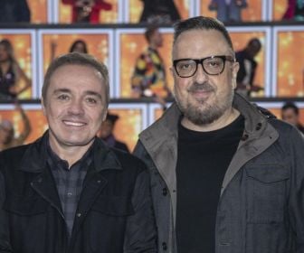 Gugu e o diretor Carelli. Foto: Antonio Chahestian/RecordTV