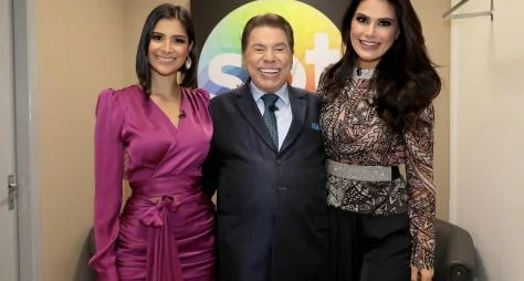 Programa Silvio Santos recebe as misses Julia Horta e Natália Guimarães