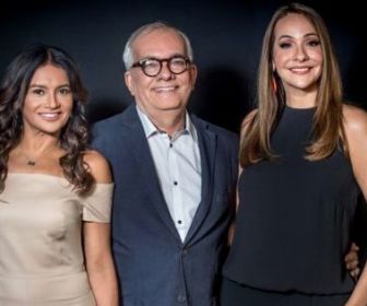 O trio de apresentadores do Oscar. Foto: TV Globo/João Cotta
