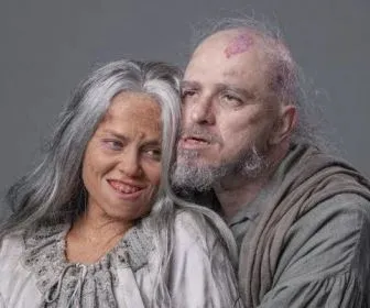 Viviane Pasmanter e Guilherme Piva caracterizados para "Nos Tempos do Imperador"