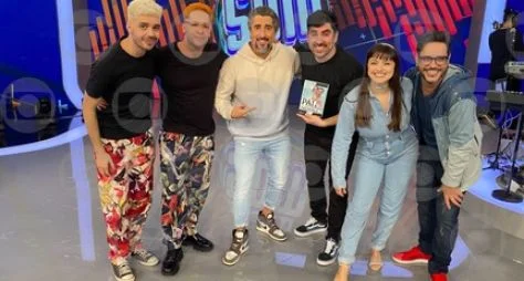 Rainer Cadete, Marcelo Adnet, Marisa Orth e Tonico Pereira no "Caldeirão"
