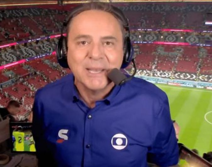 Luis Roberto tenta emplacar novo bordão nas transmissões da Copa do Mundo do Catar 