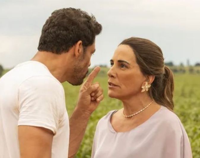 Caio e Irene se enfrentam no capítulo desta quarta de "Terra e Paixão"