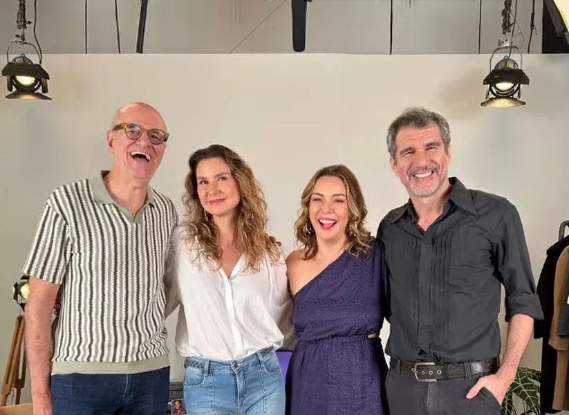 Marcos Caruso, Regiane Alves, Lavínia Vlasak e Nicola Siri gravam especial do Canal VIVA