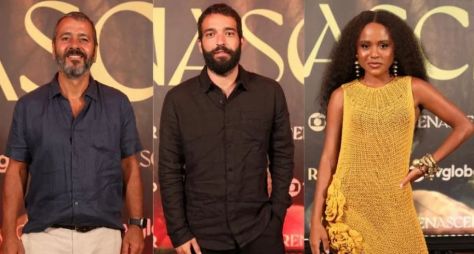 Parte do elenco de Renascer celebra a chegada do centésimo capítulo