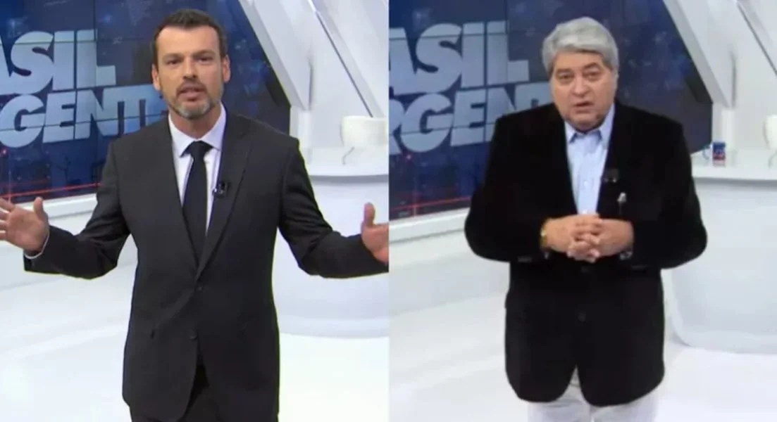 Lucas Martins e Datena. Foto: Band