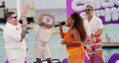 Ferrugem, Débora Nascimento e Marcelo Adnet são os convidados do "Caldeirão com Mion"