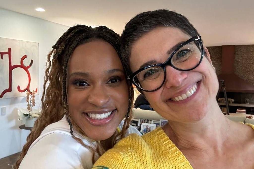 Rebeca Andrade e Sandra Annenberg. Foto: Divulgação/Globo