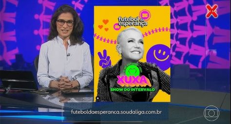 Xuxa se apresentará no intervalo do "Futebol da Esperança"