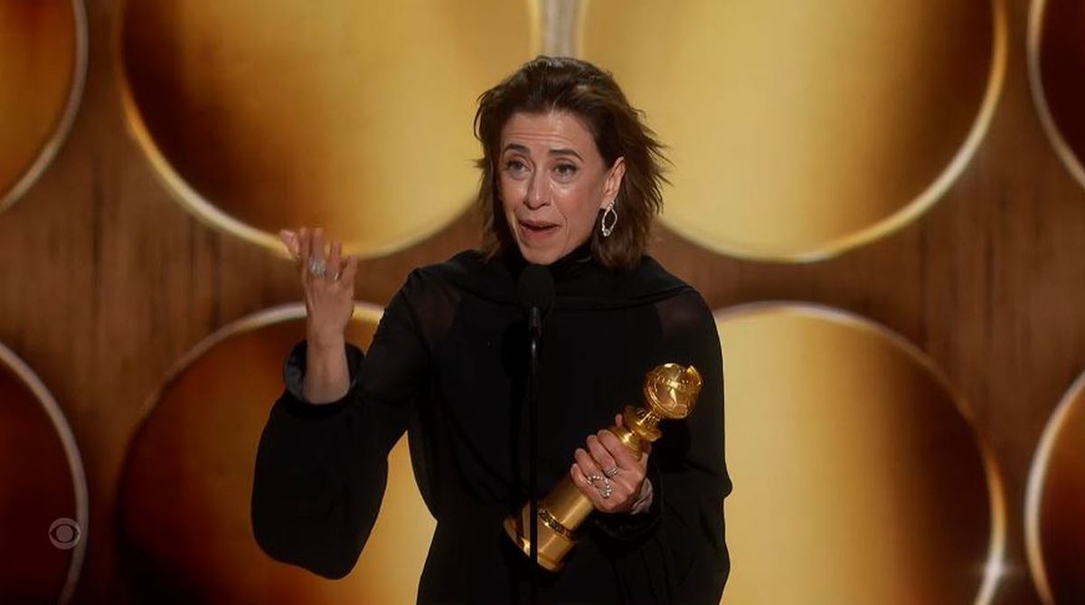 Fernanda Torre em discurso no Globo de Ouro. Foto: Reprodução/Twitter