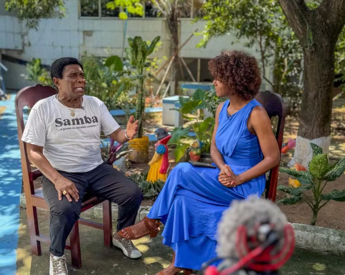 Maju Coutinho e Neguinho da Beija-Flor. Foto: TV Globo/Divulgação