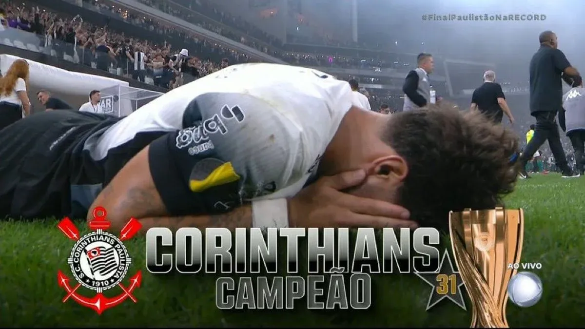 Final do Paulistão entre Corinthians e Palmeiras garante audiência histórica para a Record e supera Globo