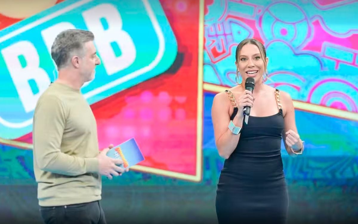 Luciano Huck recebeu Renata Saldanha no Domingão. Foto: Globo