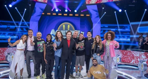 Marisa Orth, Oscar Magrini e Kaysar Dadour no "Acerte ou Caia!"