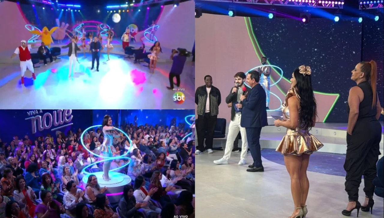 Gravação do Viva a Noite. Foto: Reprodução/SBT