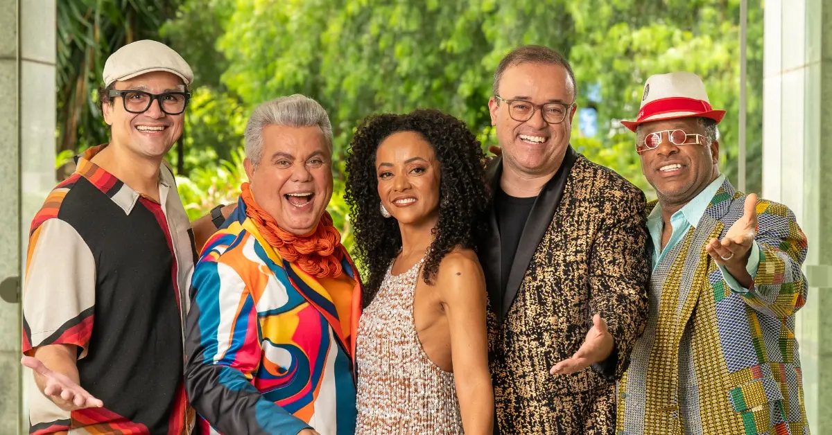 Judson Salles, Milton Cunha, Valeria Almeida, Everaldo Marques e Aílton Graça. Foto: Divulgação/Globo