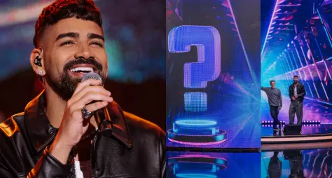 Dilsinho enfrenta desafio musical no 'Domingão com Huck'