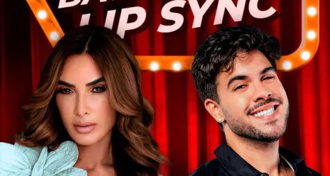 Nicole Bahls e Alvaro Xaro duelam na 'Batalha do Lip Sync'