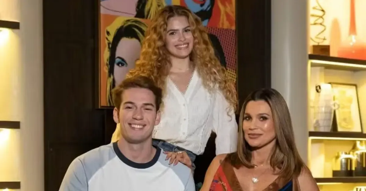 Mah Duarte e Pietro Antonelli em foto nos bastidores de 'Quem Ama Cuida'