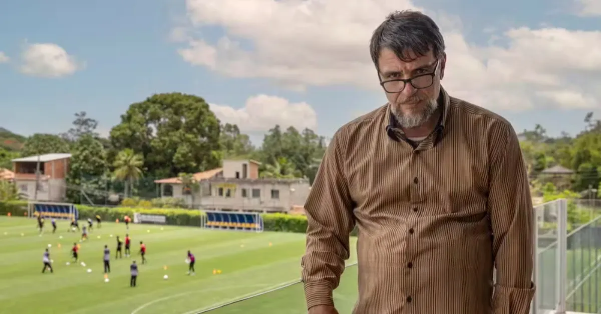 Rodrigo Lombardi caracterizado para as gravações de Jogada de Risco