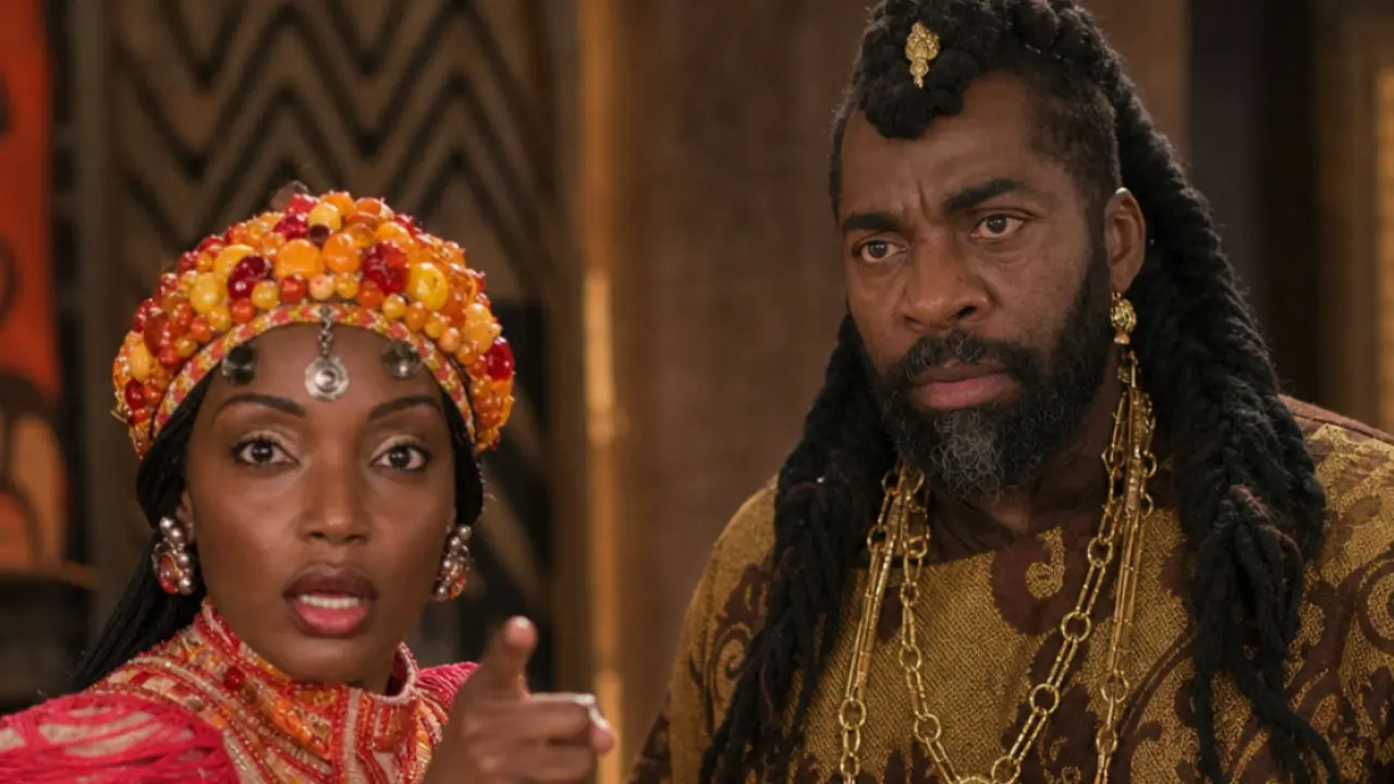 Binta (Lesliana Pereira) e Jendal (Lázaro Ramos)