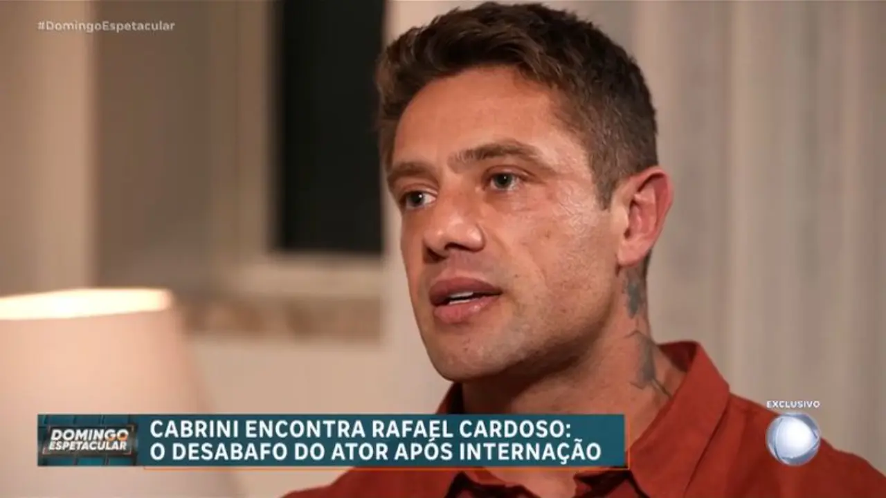 Rafael Cardoso em entrevista ao Domingo Espetacular