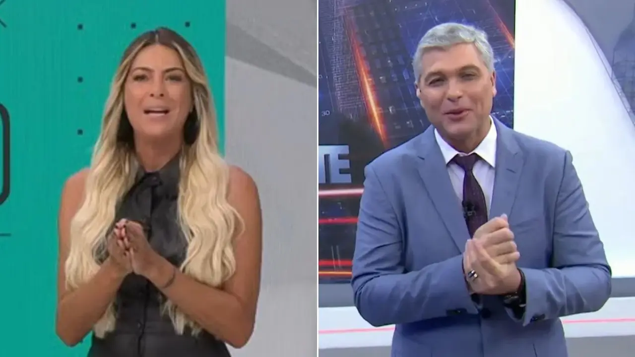 Renata Fan e Joel Datena
