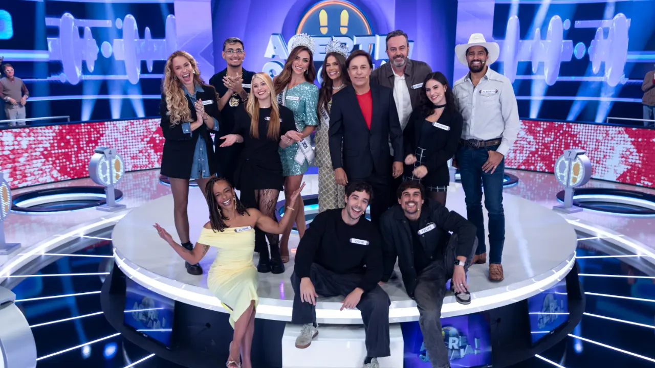 Os convidados do game show Acerte ou Caia