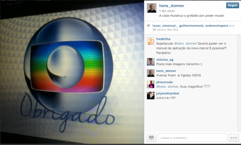 Globo apresenta nova logomarca e internautas lembram Hans Donner