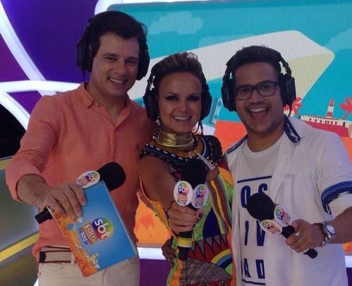 Celso Portiolli, Eliana e Léo Sampaio no SBT Folia (Foto: Reprodução/Instagram)