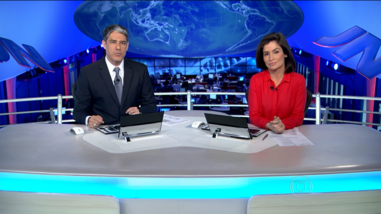 William Bonner e Renata Vasconcellos no Jornal Nacional (Foto: Reprodução/TV Globo)