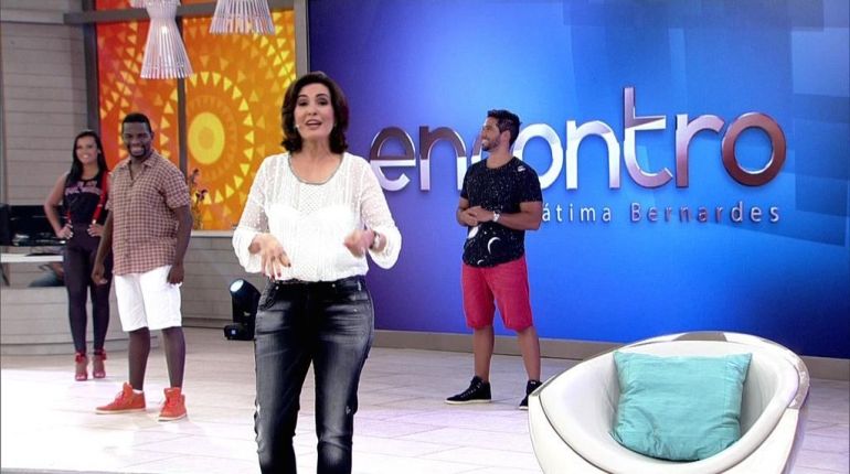 Fátima Bernardes no novo cenário do Encontro (Foto: Reprodução/TV Globo)