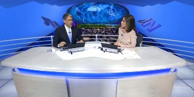 O cenário virtual do JN. Foto: Reprodução/TV Globo
