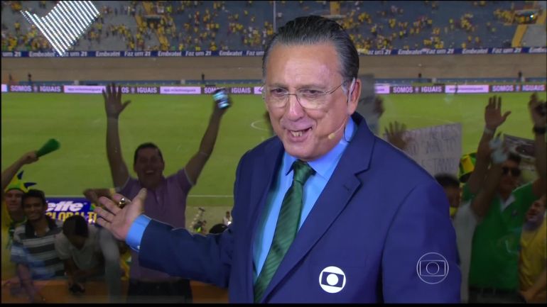 Galvão Bueno durante jogo na Copa do Mundo (Foto: Reprodução/TV Globo)