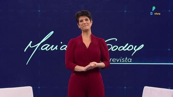 Mariana Godoy na estreia de seu talk show (Foto: Reprodução/RedeTV!)