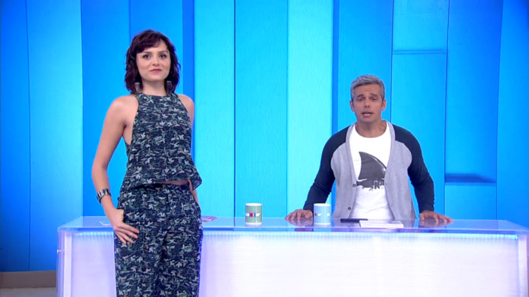 Mônica Iozzi e Otaviano Costa apresentando o Vídeo Show (Foto: Reprodução/TV Globo)