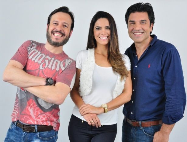 Celso Zucatelli, Mariana Leão e Edu Guedes são os apresentadores (Foto: RedeTV!)