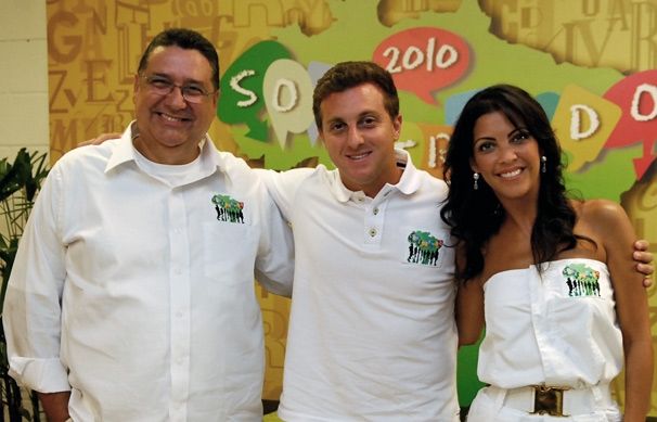 Sérgio Nogueira, Luciano Huck e Thalita Rebouças no Soletrando 2010 (Foto: TV Globo)