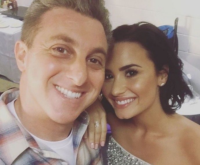 Luciano Huck com Demi Lovato (Foto: Arquivo pessoal)