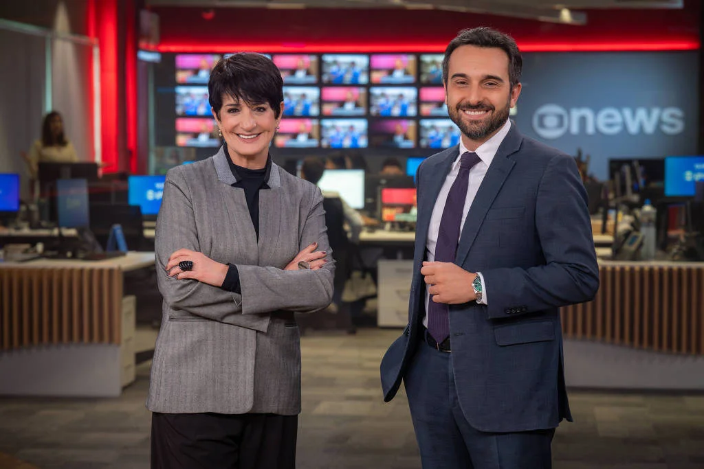 Mônica Waldvogel e Victor Boyadjian. Foto: Bob Paulino/TV Globo